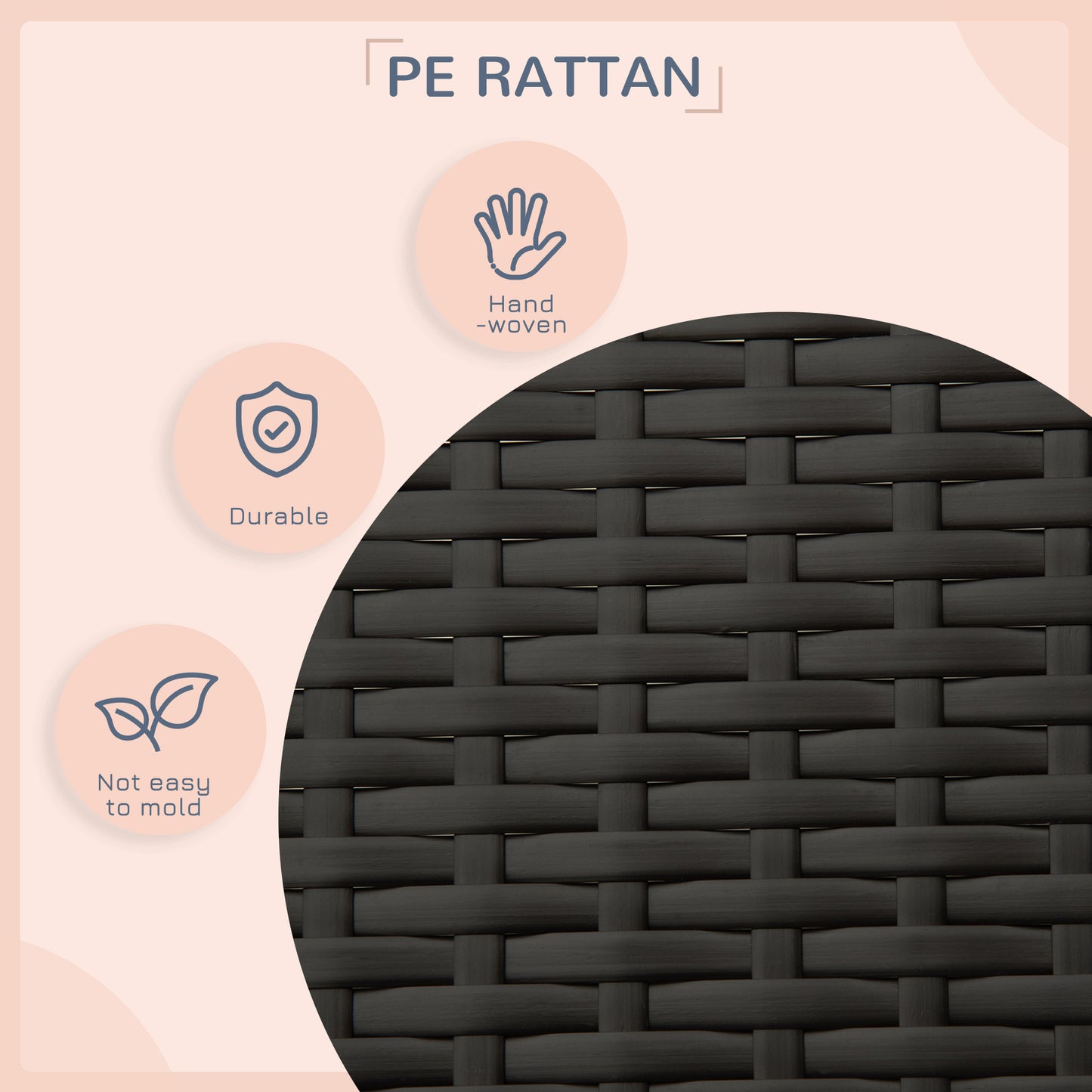 Wicker Dog Bed Outdoor Elevated With Rattan Canopy Cushioned PE Rattan Dog Cat House Sleeping Pad Cream