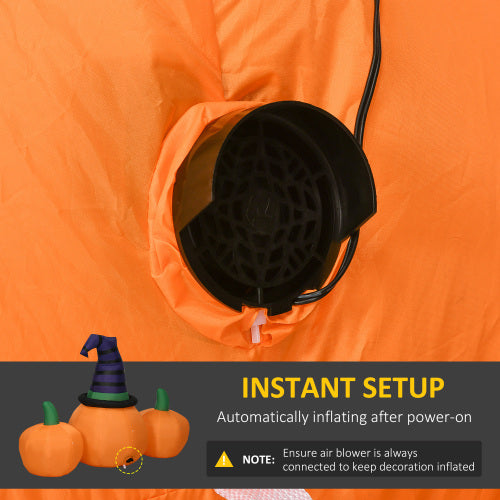 Outsunny 73L Inflatable Halloween Decoration,5 Pumpkin, Blow Up Outdoor LED Yard Display, Waterproof